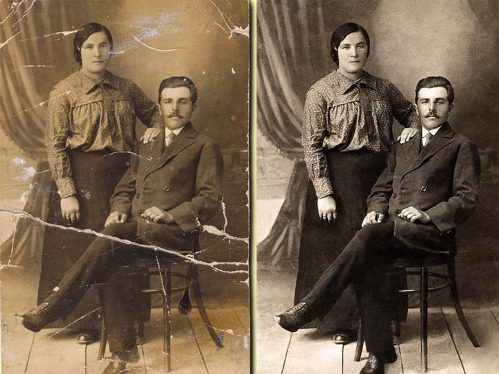 Пример восстановления фото для родословной книги